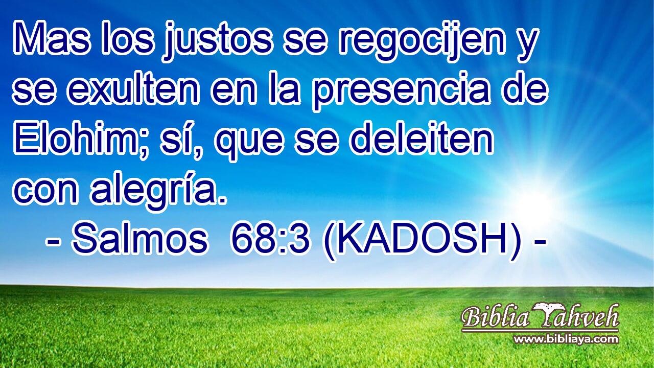  Mas los justos se regocijen y se exulten en la presencia de Elohim; sí, que se deleiten con alegría. 