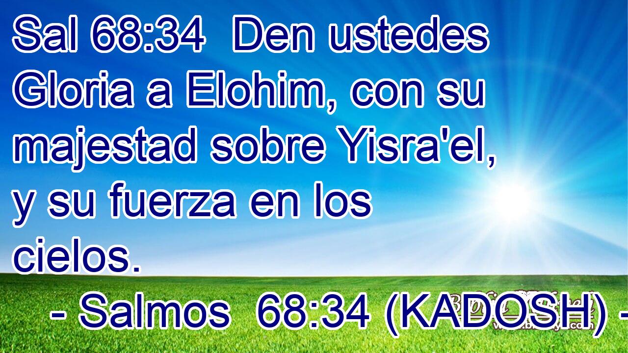  Den ustedes Gloria a Elohim, con su majestad sobre Yisra'el, y su fuerza en los cielos. 