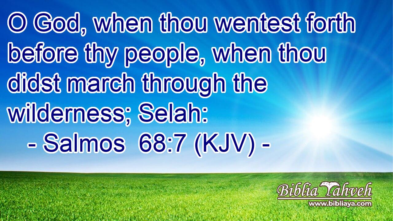 O God, when thou wentest forth before thy people, when thou didst march through the wilderness; Selah: