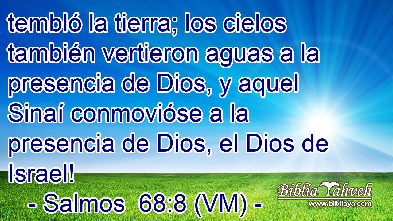  tembló la tierra; los cielos también vertieron aguas a la presencia de Dios, y aquel Sinaí conmovióse a la presencia de Dios, el Dios de Israel! 