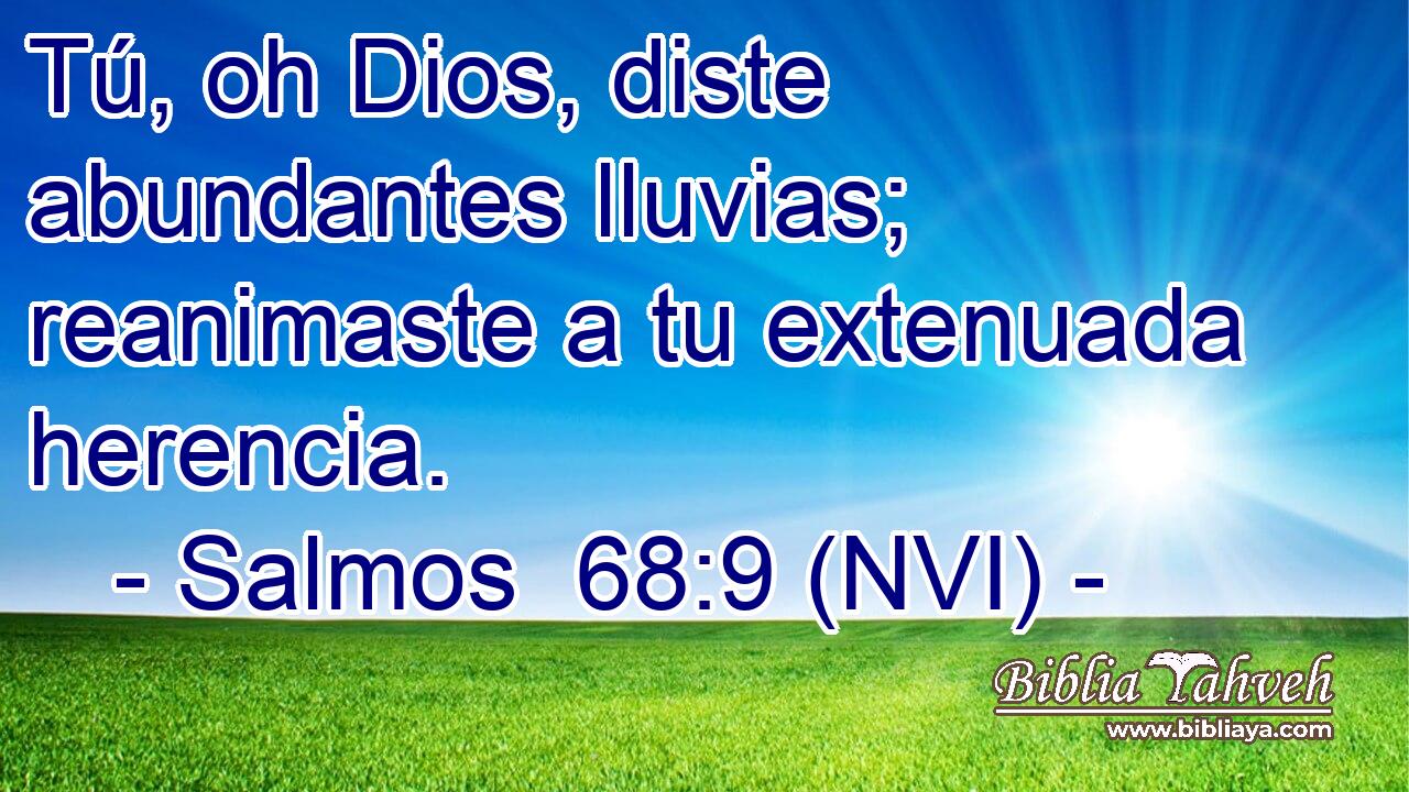  Tú, oh Dios, diste abundantes lluvias; reanimaste a tu extenuada herencia. 