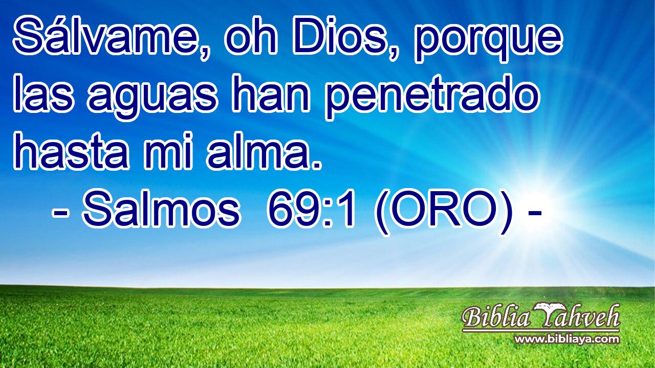 Sálvame, oh Dios, porque las aguas han penetrado hasta mi alma. 