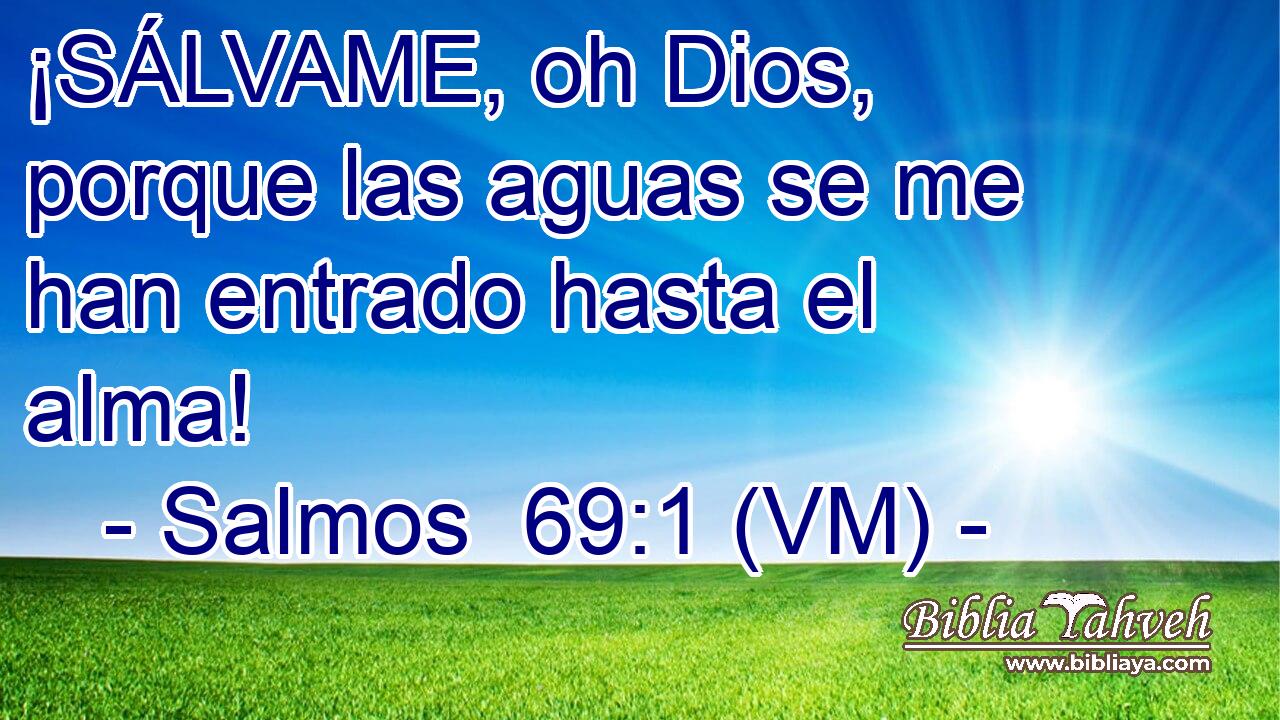 ¡SÁLVAME, oh Dios, porque las aguas se me han entrado hasta el alma! 
