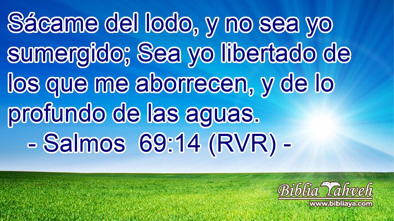 Sácame del lodo, y no sea yo sumergido; Sea yo libertado de los que me aborrecen, y de lo profundo de las aguas.