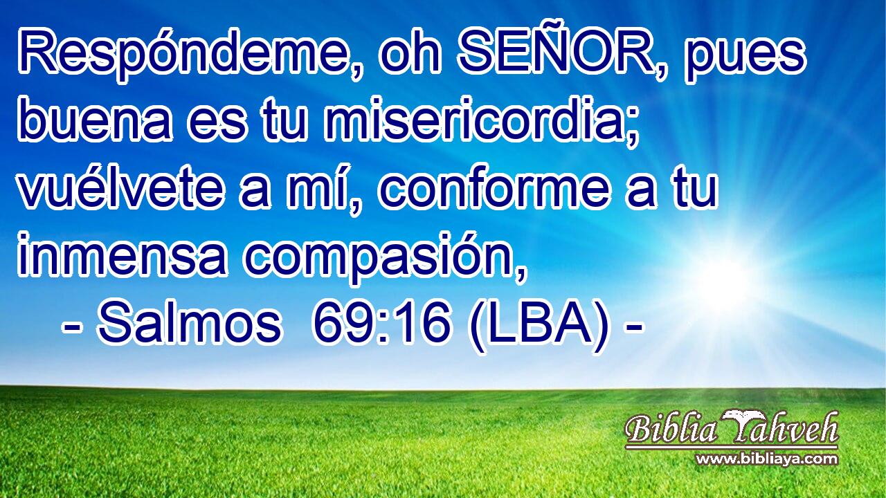 Respóndeme, oh SEÑOR, pues buena es tu misericordia; vuélvete a mí, conforme a tu inmensa compasión,