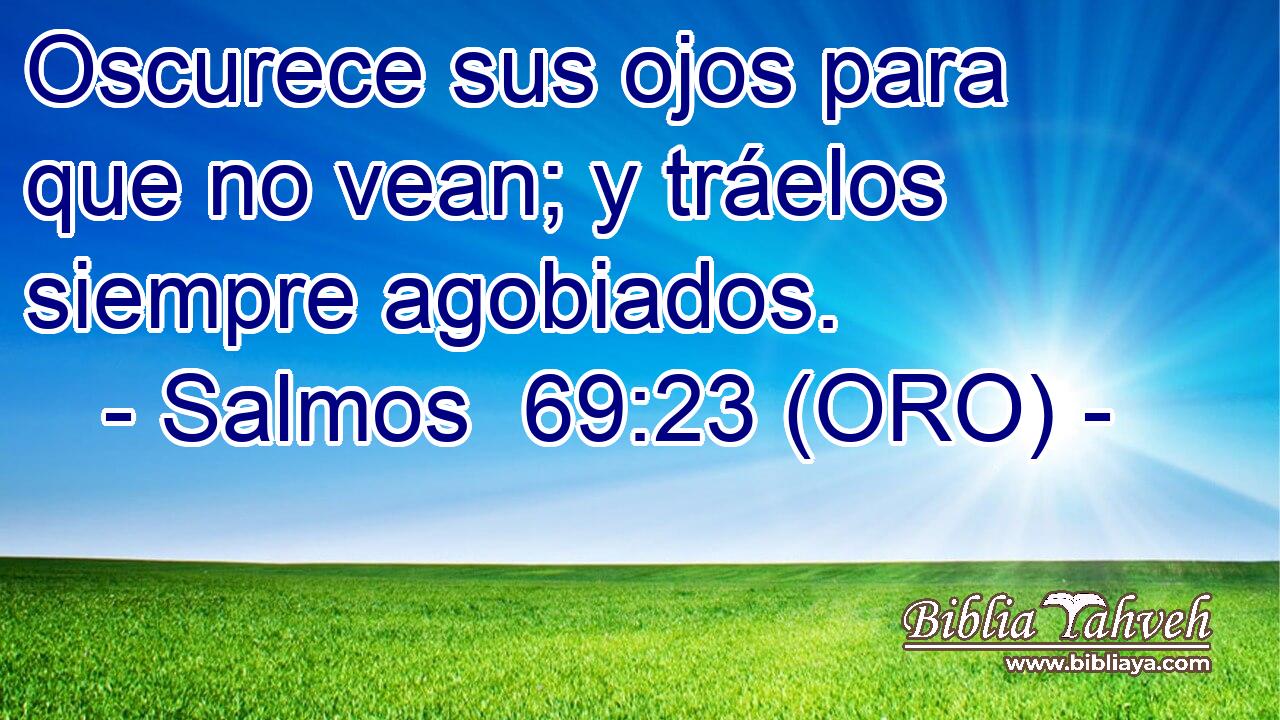  Oscurece sus ojos para que no vean; y tráelos siempre agobiados. 