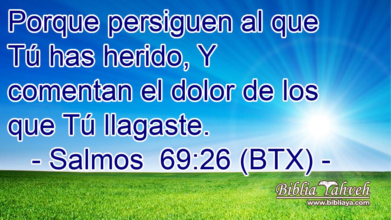 Porque persiguen al que Tú has herido, Y comentan el dolor de los que Tú llagaste.