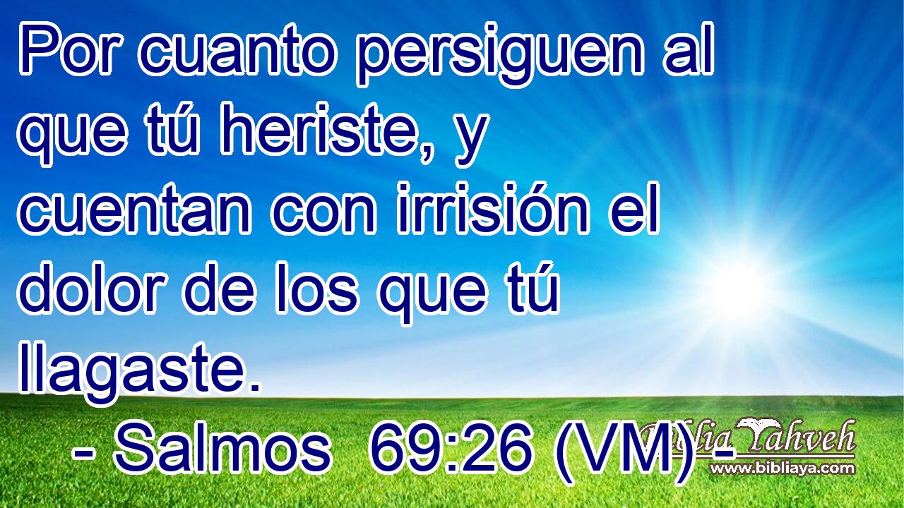  Por cuanto persiguen al que tú heriste, y cuentan con irrisión el dolor de los que tú llagaste. 