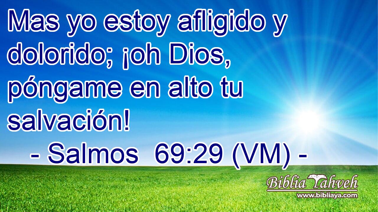  Mas yo estoy afligido y dolorido; ¡oh Dios, póngame en alto tu salvación! 