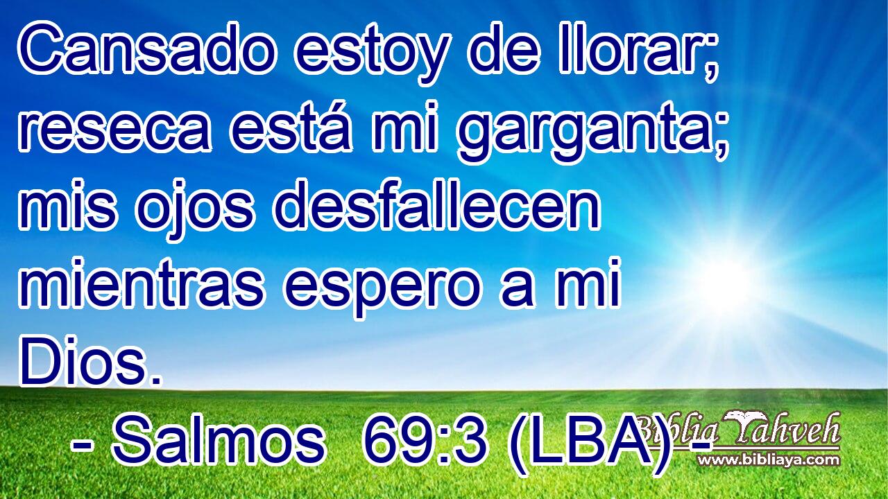 Cansado estoy de llorar; reseca está mi garganta; mis ojos desfallecen mientras espero a mi Dios.