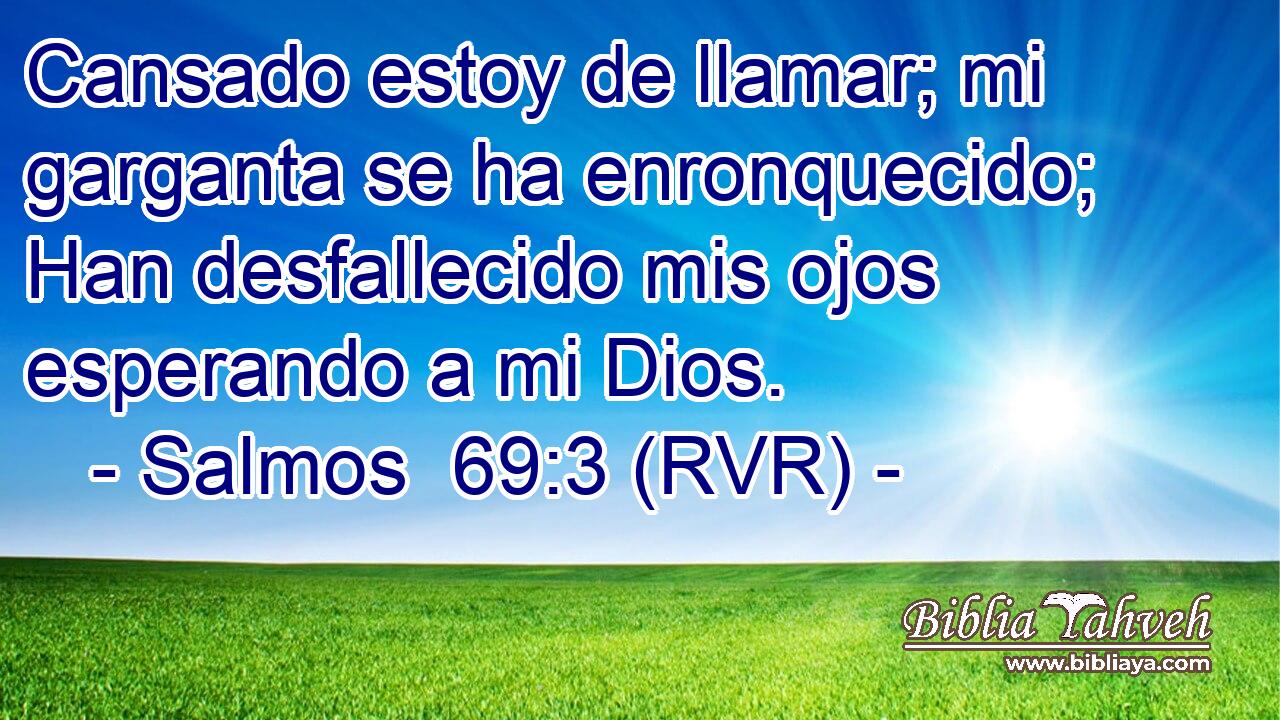 Cansado estoy de llamar; mi garganta se ha enronquecido; Han desfallecido mis ojos esperando a mi Dios.