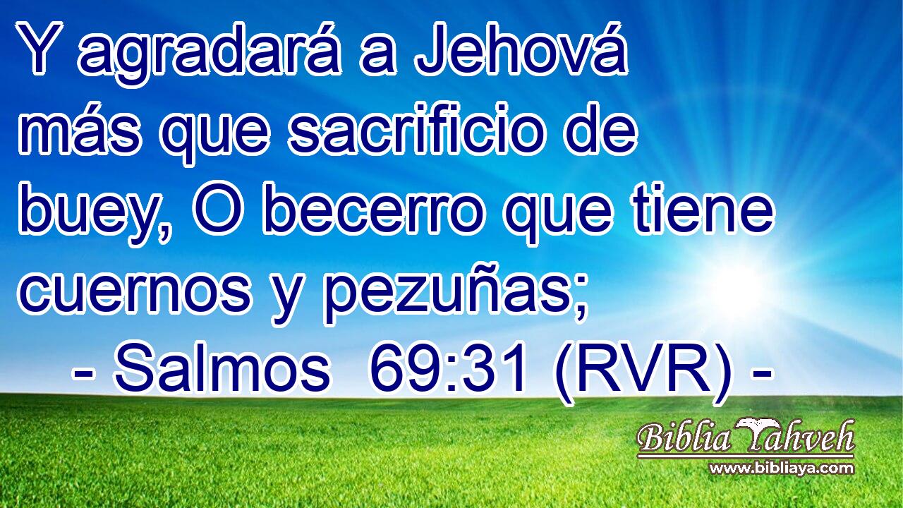 Y agradará a Jehová más que sacrificio de buey, O becerro que tiene cuernos y pezuñas;