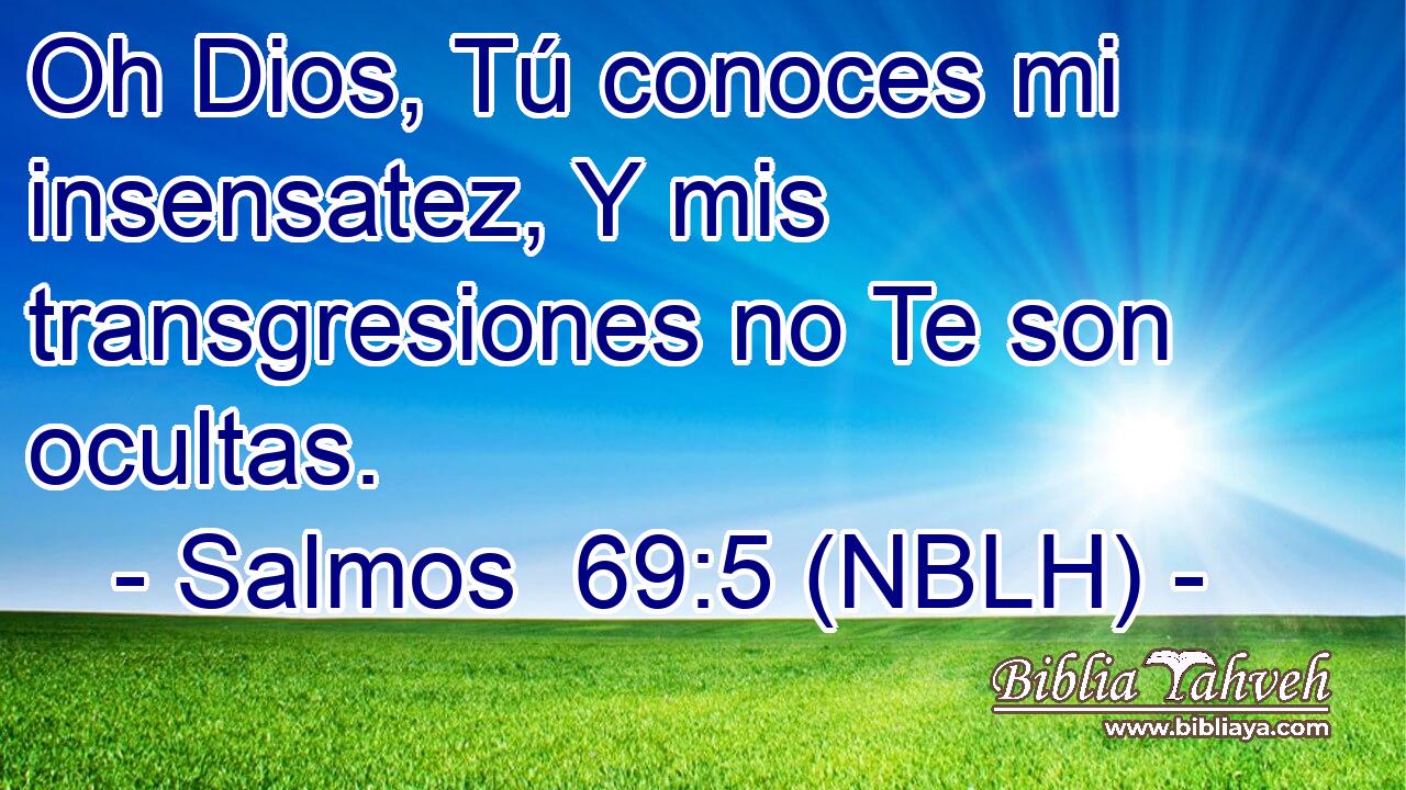  Oh Dios, Tú conoces mi insensatez, Y mis transgresiones no Te son ocultas. 