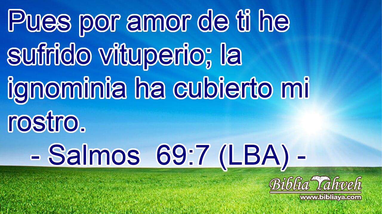 Pues por amor de ti he sufrido vituperio; la ignominia ha cubierto mi rostro.