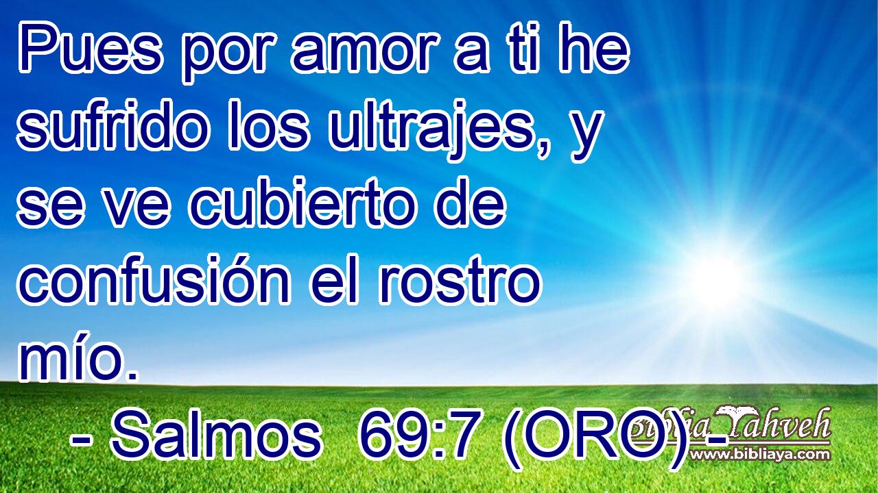  Pues por amor a ti he sufrido los ultrajes, y se ve cubierto de confusión el rostro mío. 