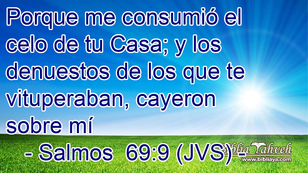 Porque me consumió el celo de tu Casa; y los denuestos de los que te vituperaban, cayeron sobre mí