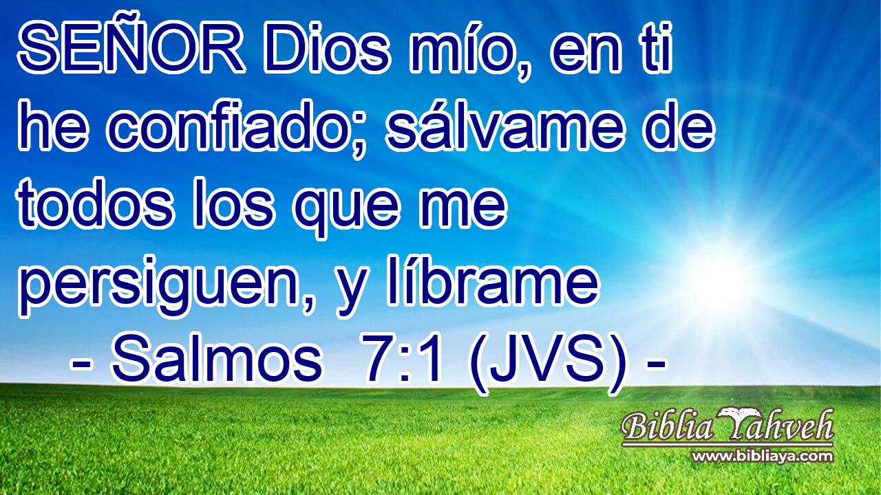 SEÑOR Dios mío, en ti he confiado; sálvame de todos los que me persiguen, y líbrame