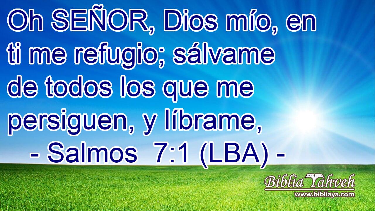 Oh SEÑOR, Dios mío, en ti me refugio; sálvame de todos los que me persiguen, y líbrame,