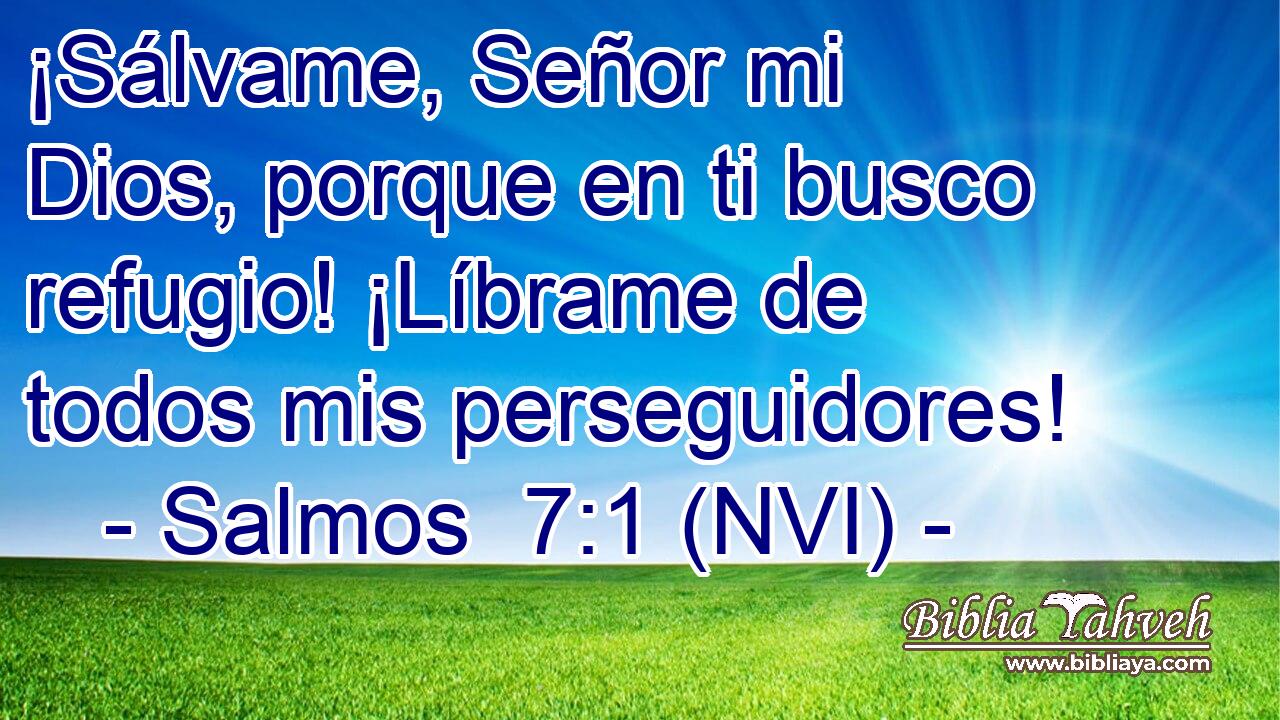  ¡Sálvame, Señor mi Dios, porque en ti busco refugio! ¡Líbrame de todos mis perseguidores! 