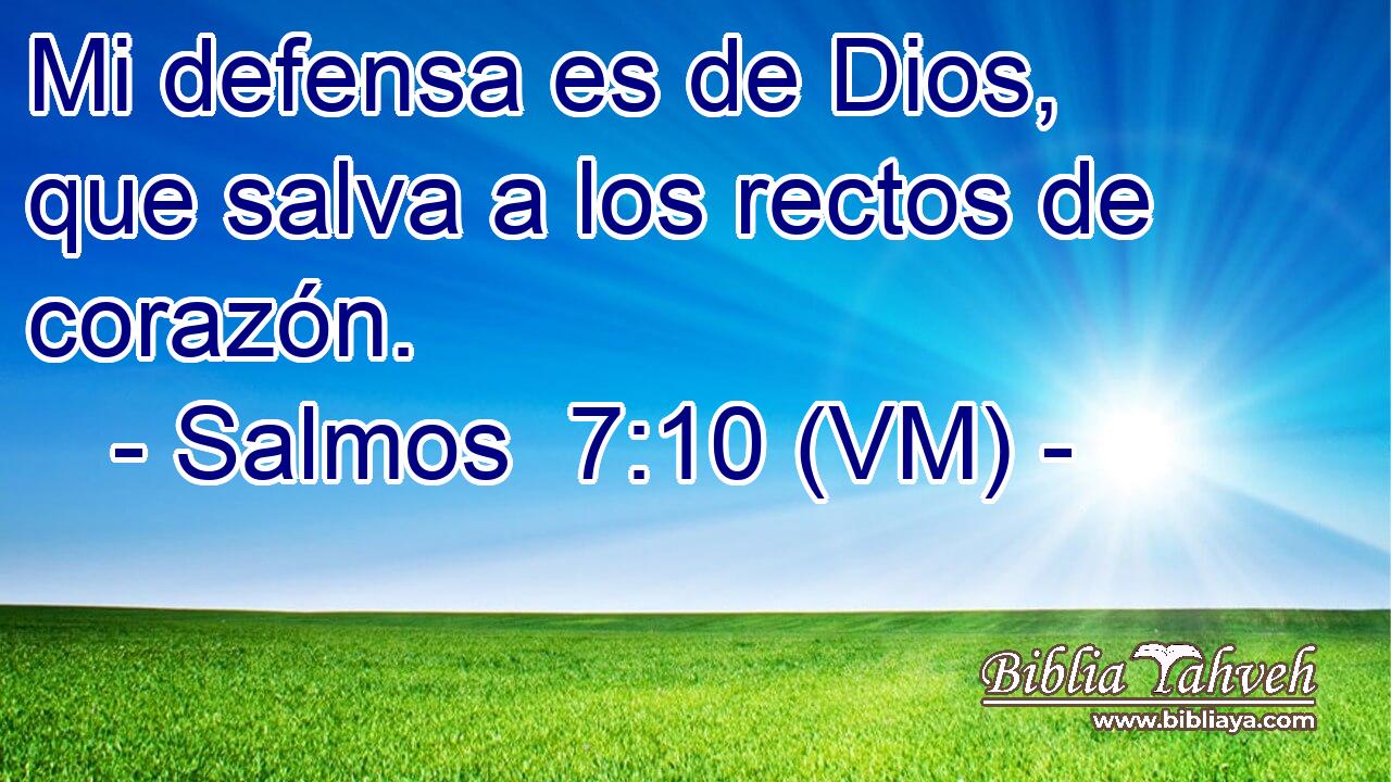  Mi defensa es de Dios, que salva a los rectos de corazón. 