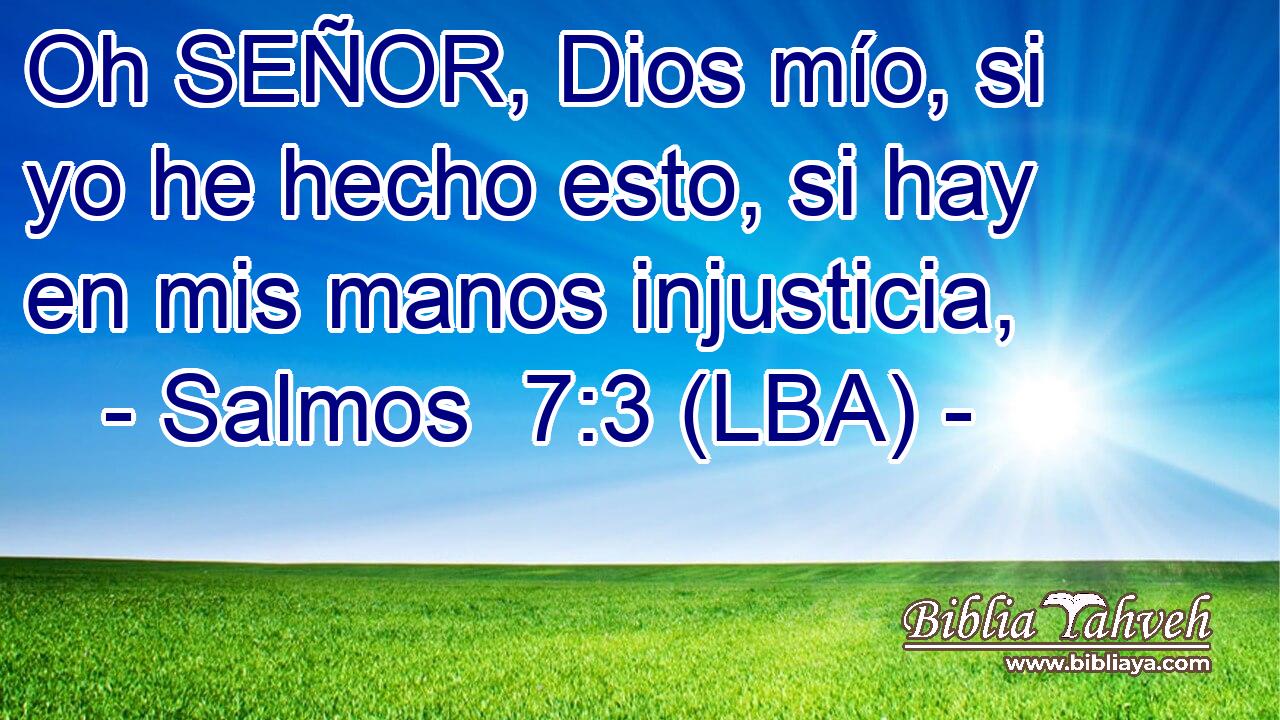 Oh SEÑOR, Dios mío, si yo he hecho esto, si hay en mis manos injusticia,