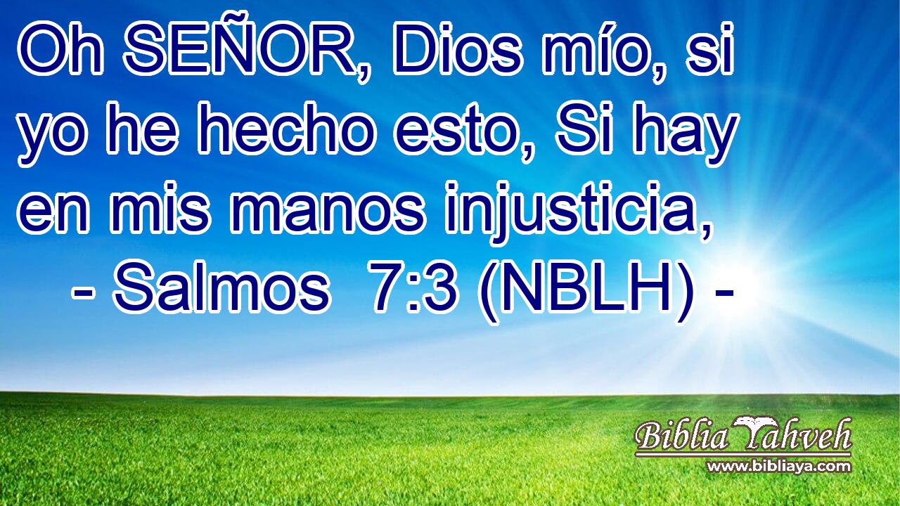  Oh SEÑOR, Dios mío, si yo he hecho esto, Si hay en mis manos injusticia, 