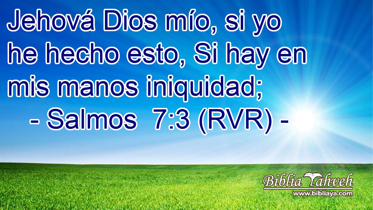 Jehová Dios mío, si yo he hecho esto, Si hay en mis manos iniquidad;