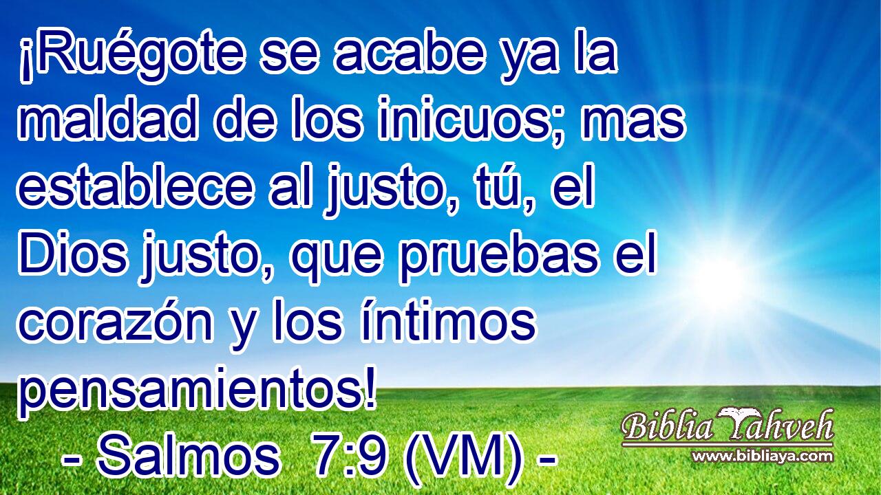  ¡Ruégote se acabe ya la maldad de los inicuos; mas establece al justo, tú, el Dios justo, que pruebas el corazón y los íntimos pensamientos! 
