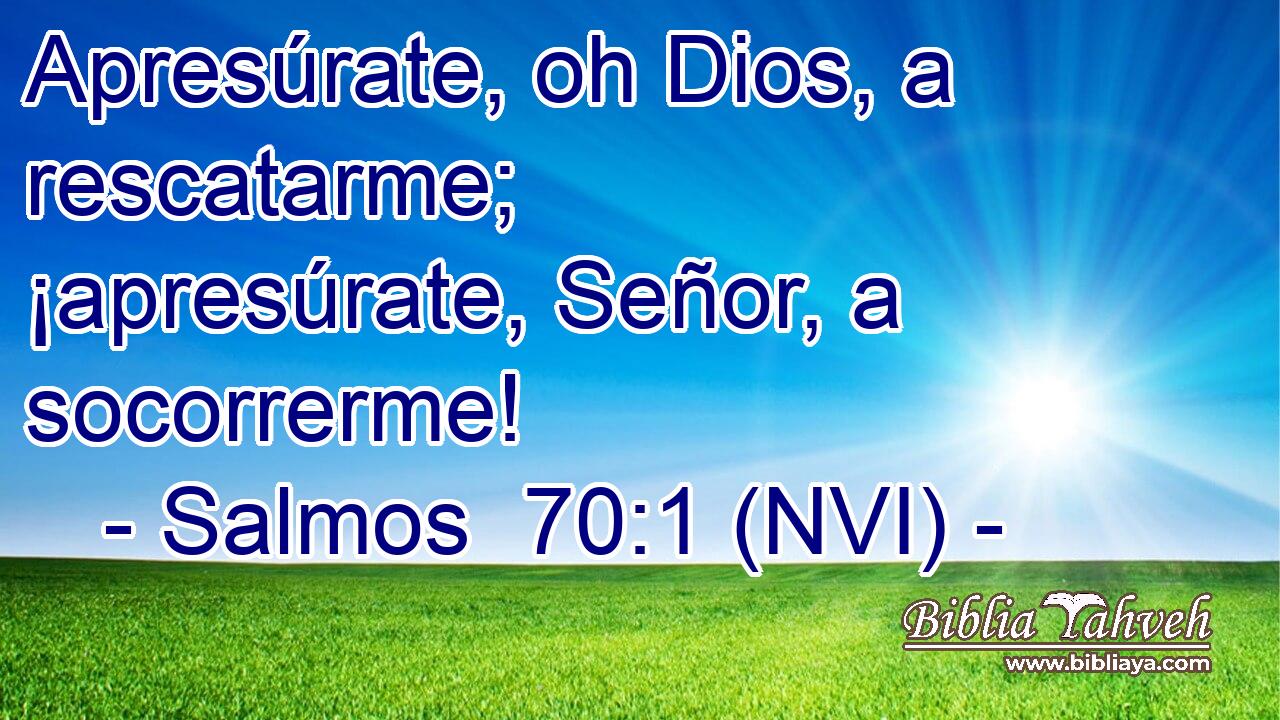  Apresúrate, oh Dios, a rescatarme; ¡apresúrate, Señor, a socorrerme! 