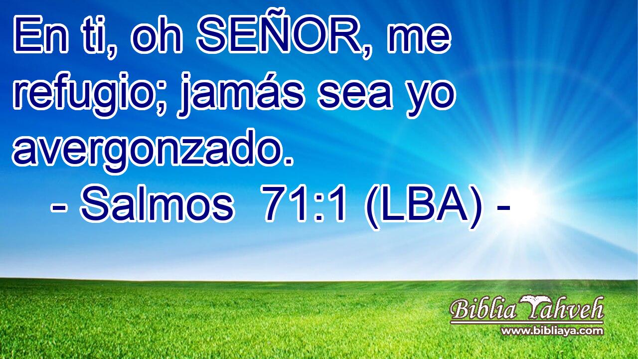 En ti, oh SEÑOR, me refugio; jamás sea yo avergonzado.