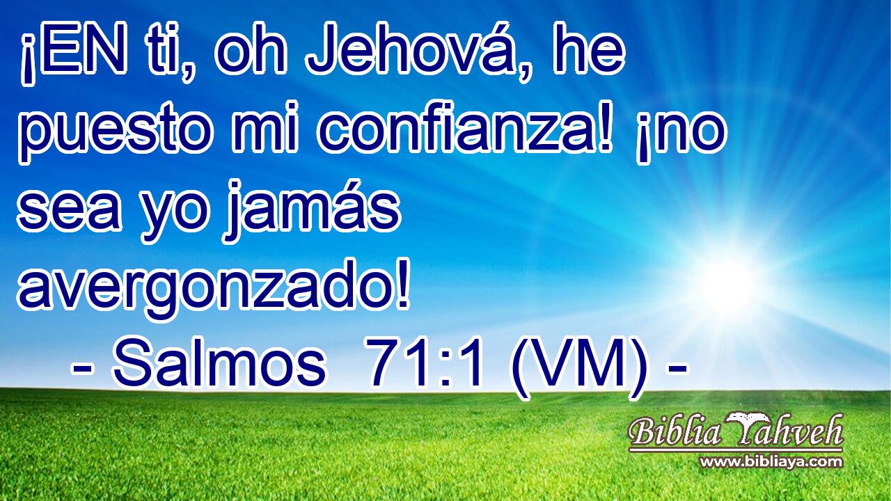  ¡EN ti, oh Jehová, he puesto mi confianza! ¡no sea yo jamás avergonzado! 