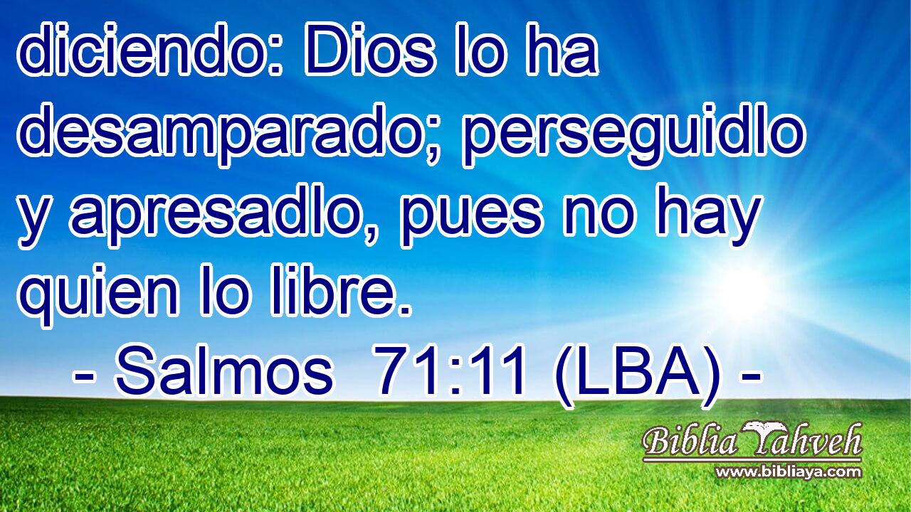 diciendo: Dios lo ha desamparado; perseguidlo y apresadlo, pues no hay quien lo libre.