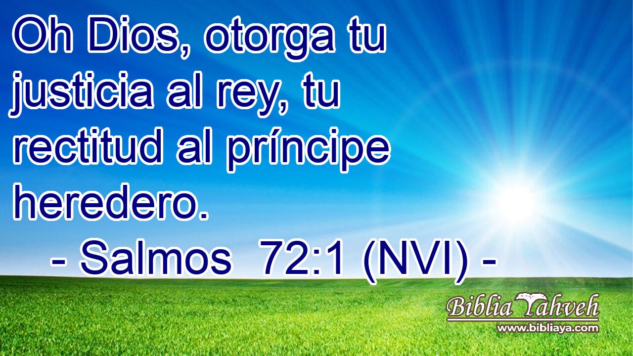  Oh Dios, otorga tu justicia al rey, tu rectitud al príncipe heredero. 