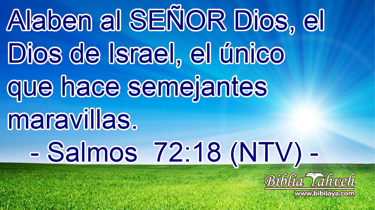 Alaben al SEÑOR Dios, el Dios de Israel, el único que hace semejantes maravillas.