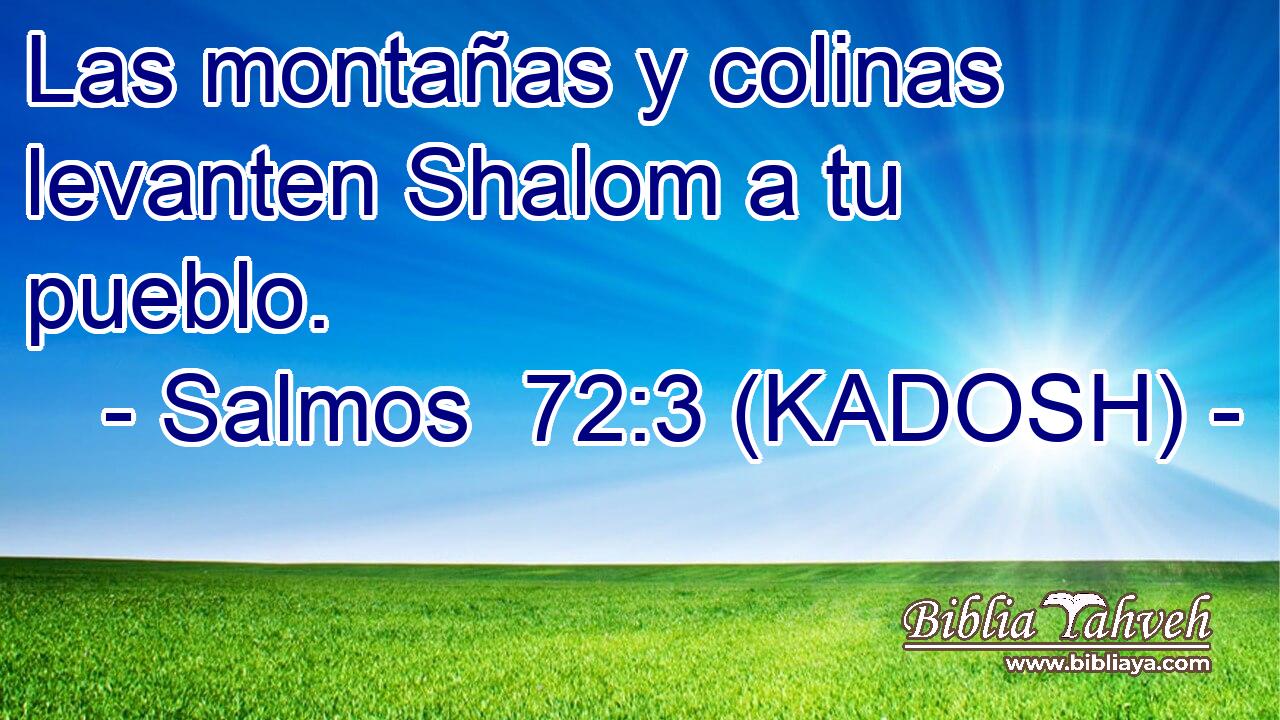  Las montañas y colinas levanten Shalom a tu pueblo. 