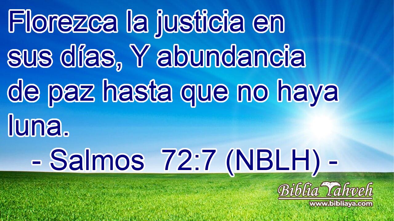  Florezca la justicia en sus días, Y abundancia de paz hasta que no haya luna. 