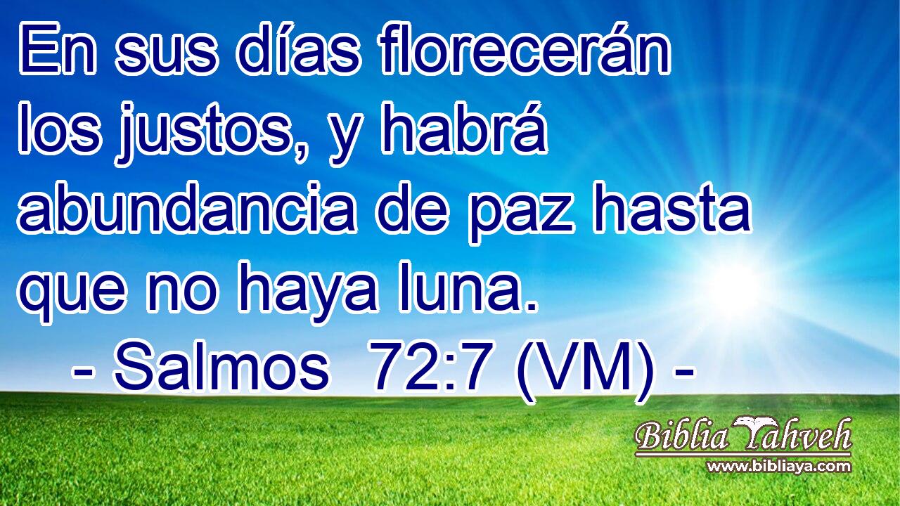  En sus días florecerán los justos, y habrá abundancia de paz hasta que no haya luna. 