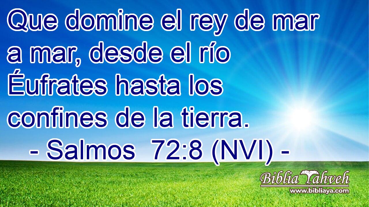  Que domine el rey de mar a mar, desde el río Éufrates hasta los confines de la tierra. 