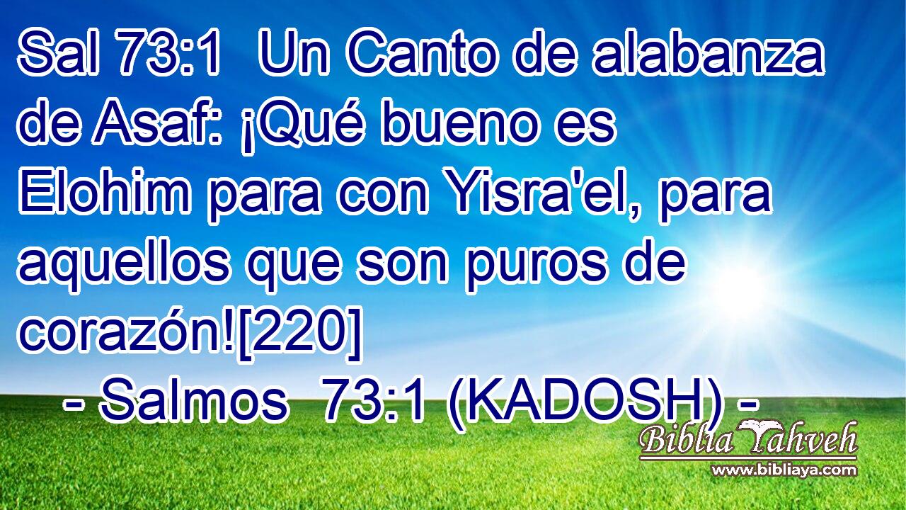  Un Canto de alabanza de Asaf: ¡Qué bueno es Elohim para con Yisra'el, para aquellos que son puros de corazón![220] 