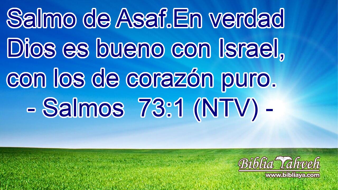 Salmo de Asaf.En verdad Dios es bueno con Israel, con los de corazón puro.