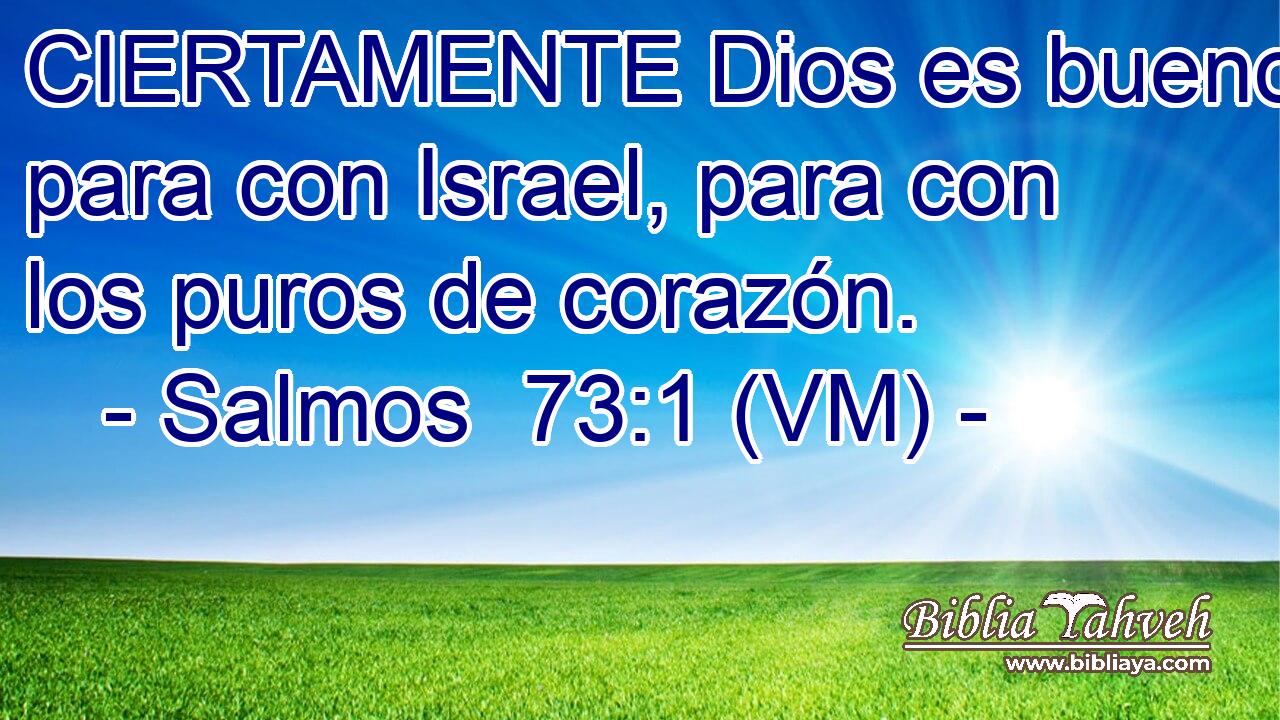  CIERTAMENTE Dios es bueno para con Israel, para con los puros de corazón. 