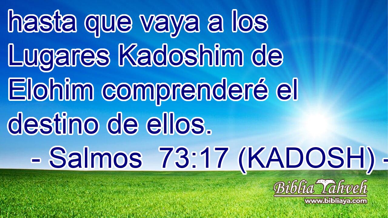 hasta que vaya a los Lugares Kadoshim de Elohim comprenderé el destino de ellos. 