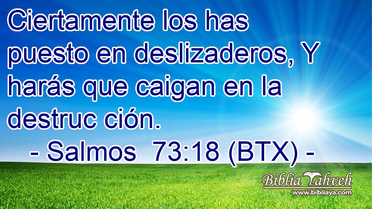 Ciertamente los has puesto en deslizaderos, Y harás que caigan en la destruc ción.