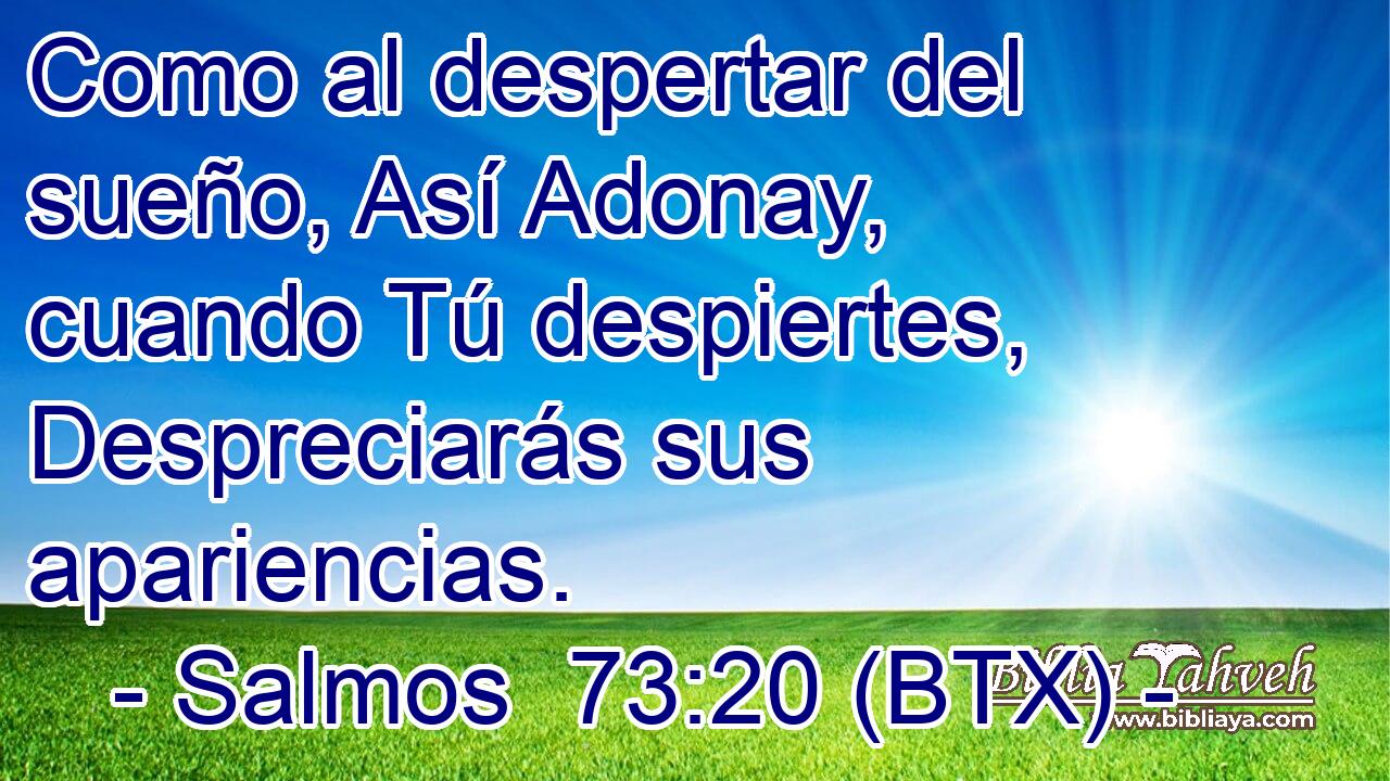 Como al despertar del sueño, Así Adonay, cuando Tú despiertes, Despreciarás sus apariencias.