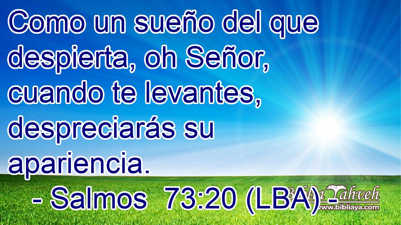 Como un sueño del que despierta, oh Señor, cuando te levantes, despreciarás su apariencia.