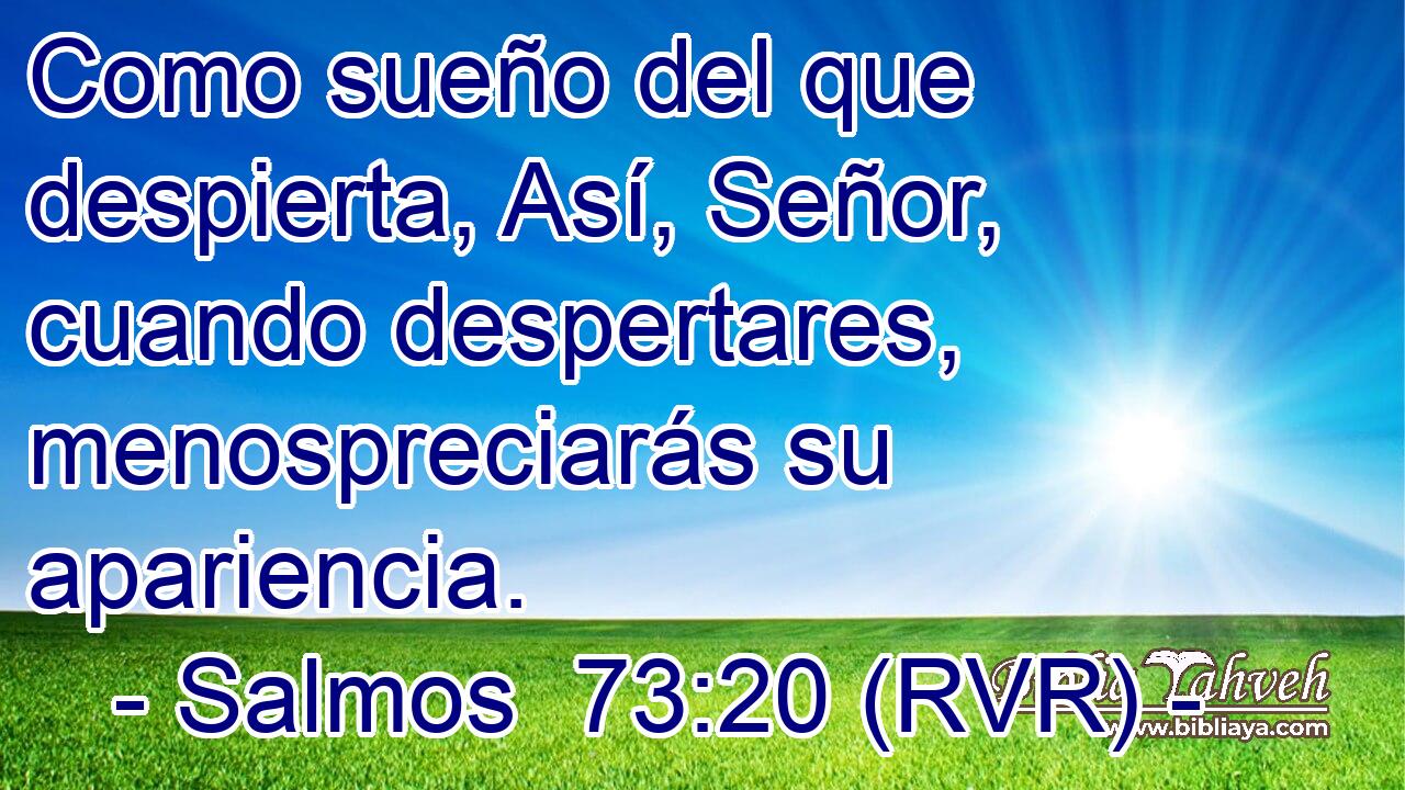Como sueño del que despierta, Así, Señor, cuando despertares, menospreciarás su apariencia.