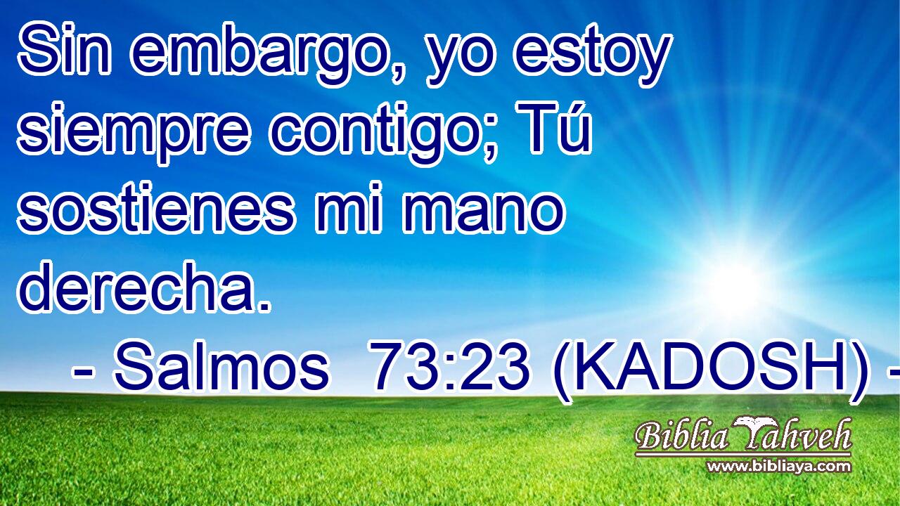 Sin embargo, yo estoy siempre contigo; Tú sostienes mi mano derecha. 