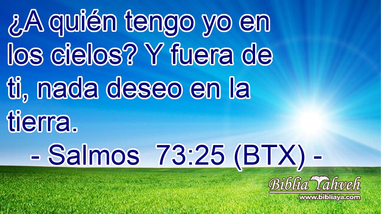 ¿A quién tengo yo en los cielos? Y fuera de ti, nada deseo en la tierra.