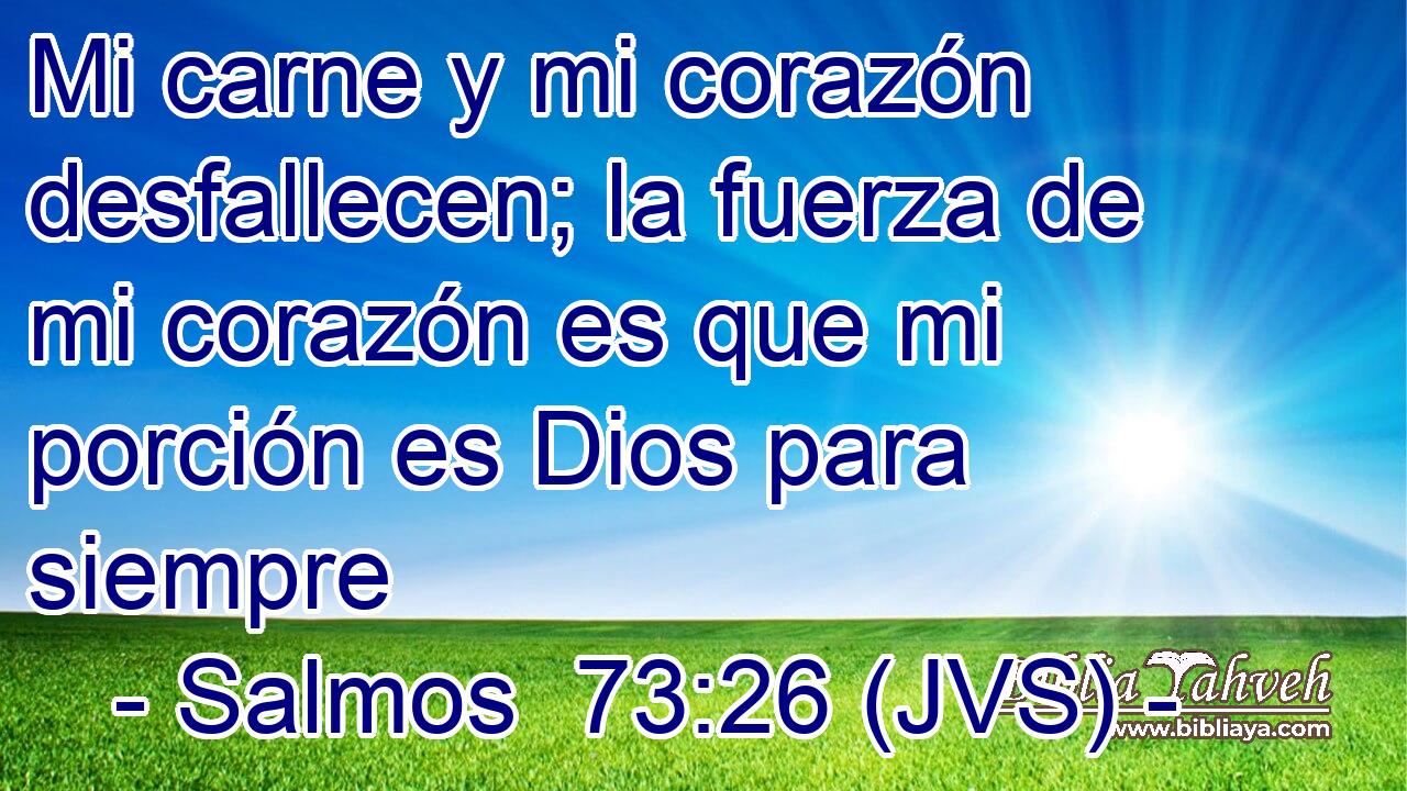 Mi carne y mi corazón desfallecen; la fuerza de mi corazón es que mi porción es Dios para siempre