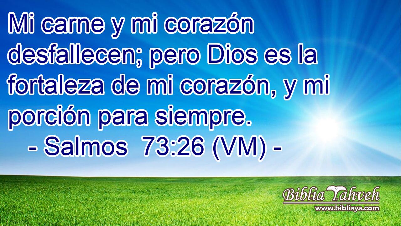  Mi carne y mi corazón desfallecen; pero Dios es la fortaleza de mi corazón, y mi porción para siempre. 